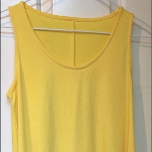 Long, bright yellow tunic tank top; size small